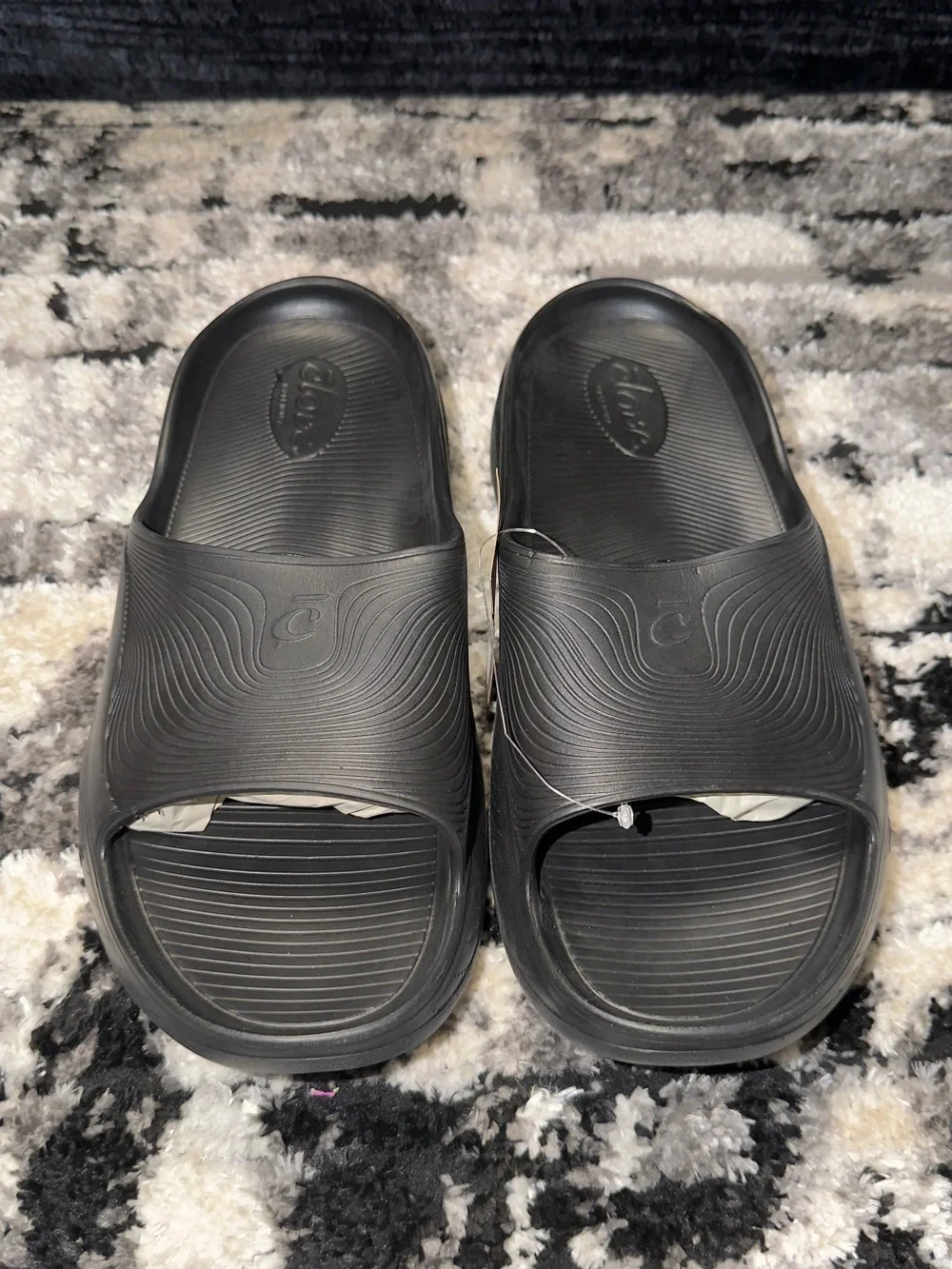 Clove Supercush Recovery Men's Black Slide Sandals - Comfort Footbed
